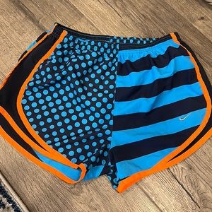 NIKE blue and orange running shorts - S dri-fit